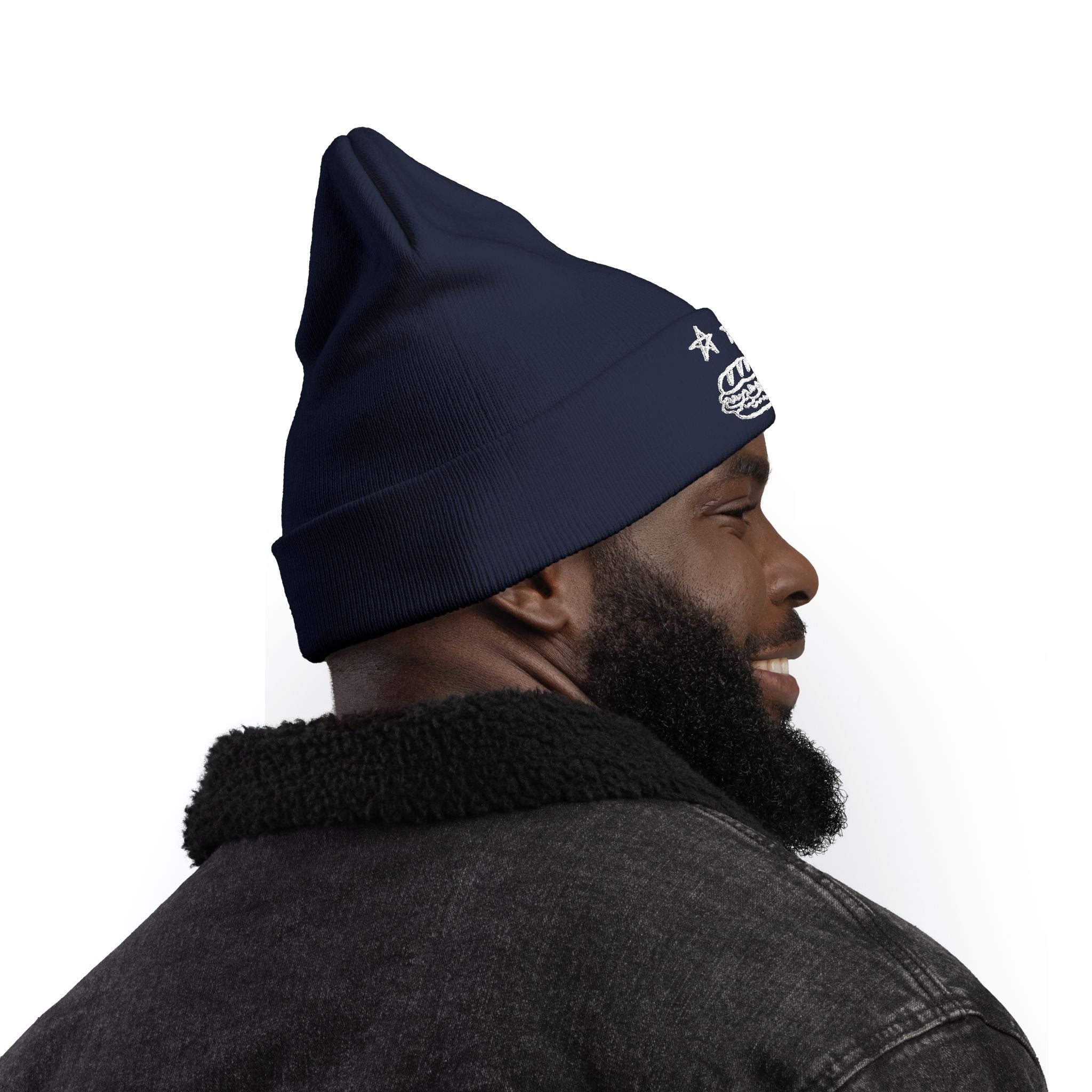 Embroidered Free DC Sandwich Knit Beanie