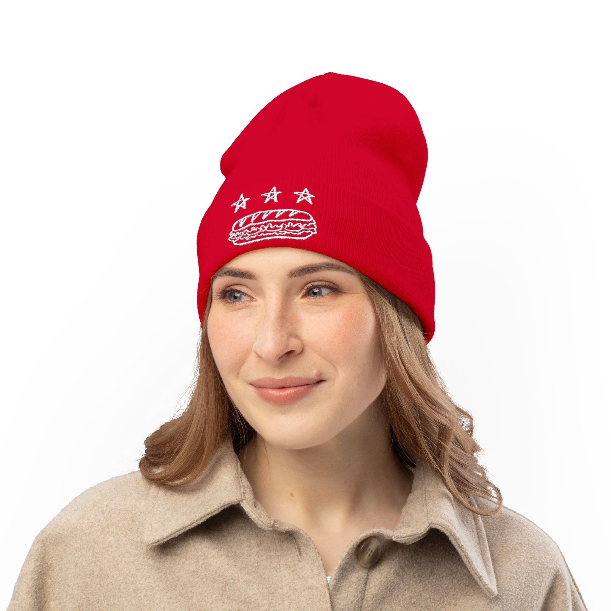 Embroidered Free DC Sandwich Knit Beanie