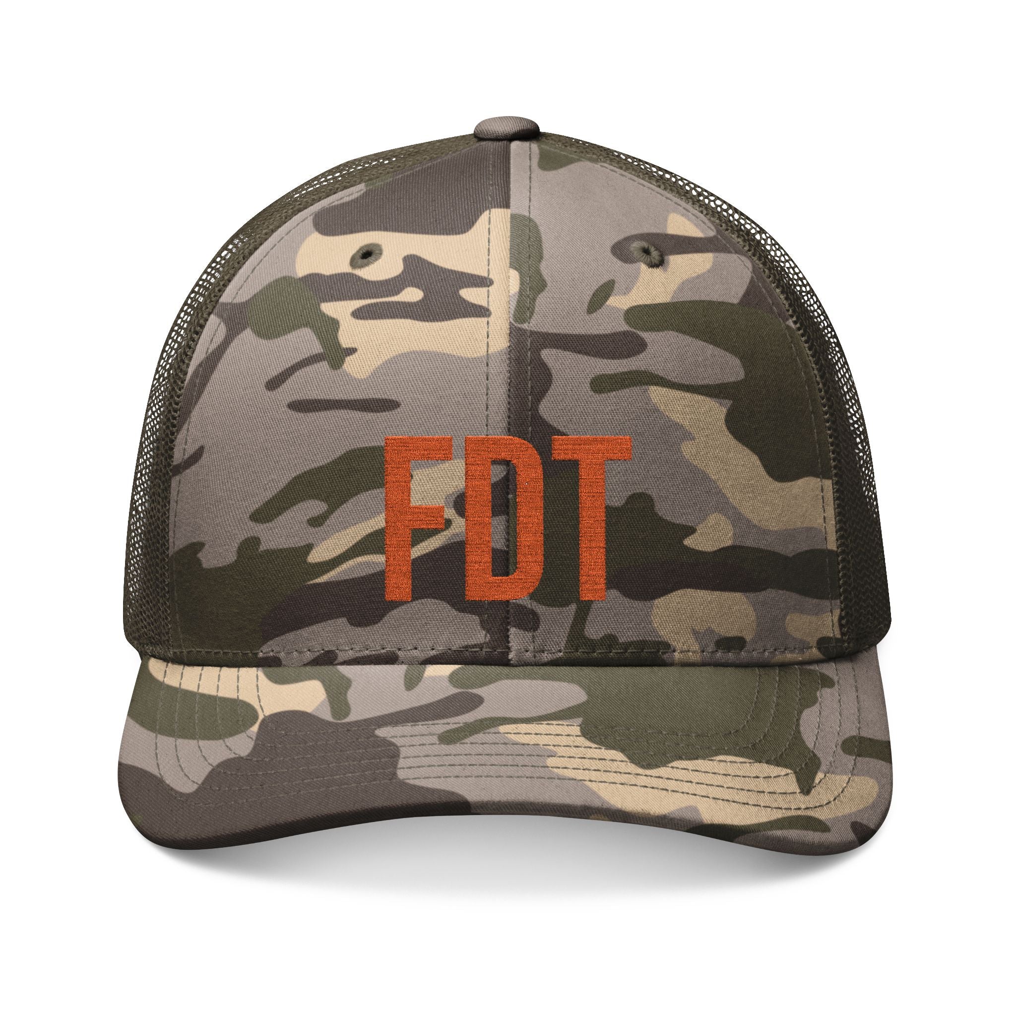 FTD Camo Trucker Hat with Embroidery