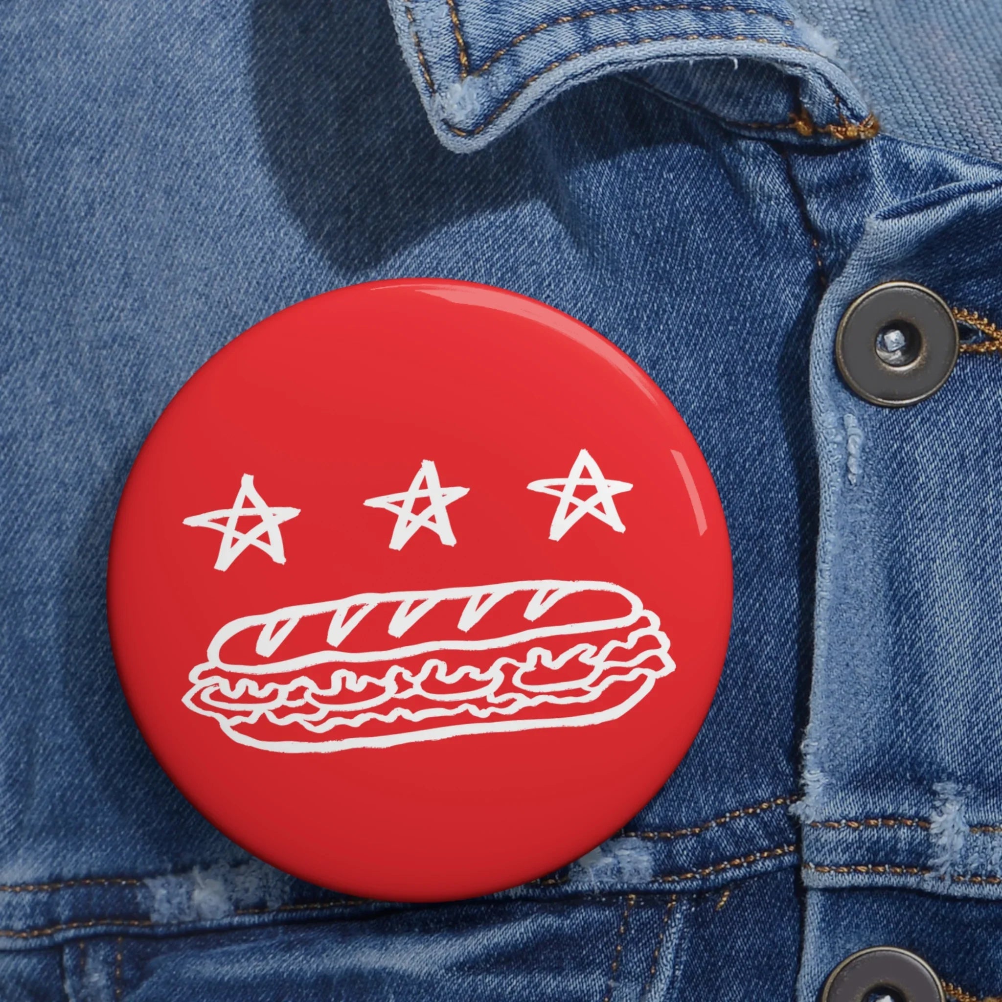 DC FLAG (Sandwich Edition) Button - Resist DC