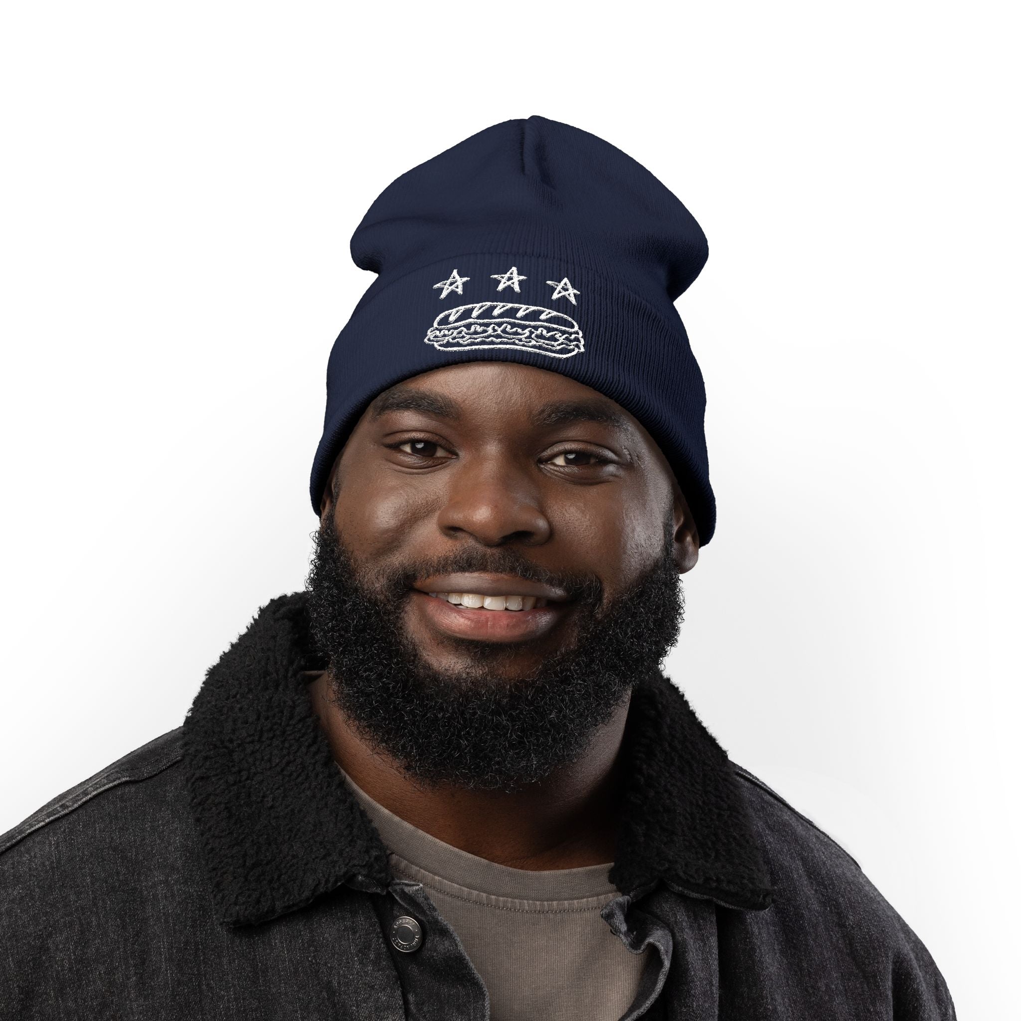 Embroidered Free DC Sandwich Knit Beanie