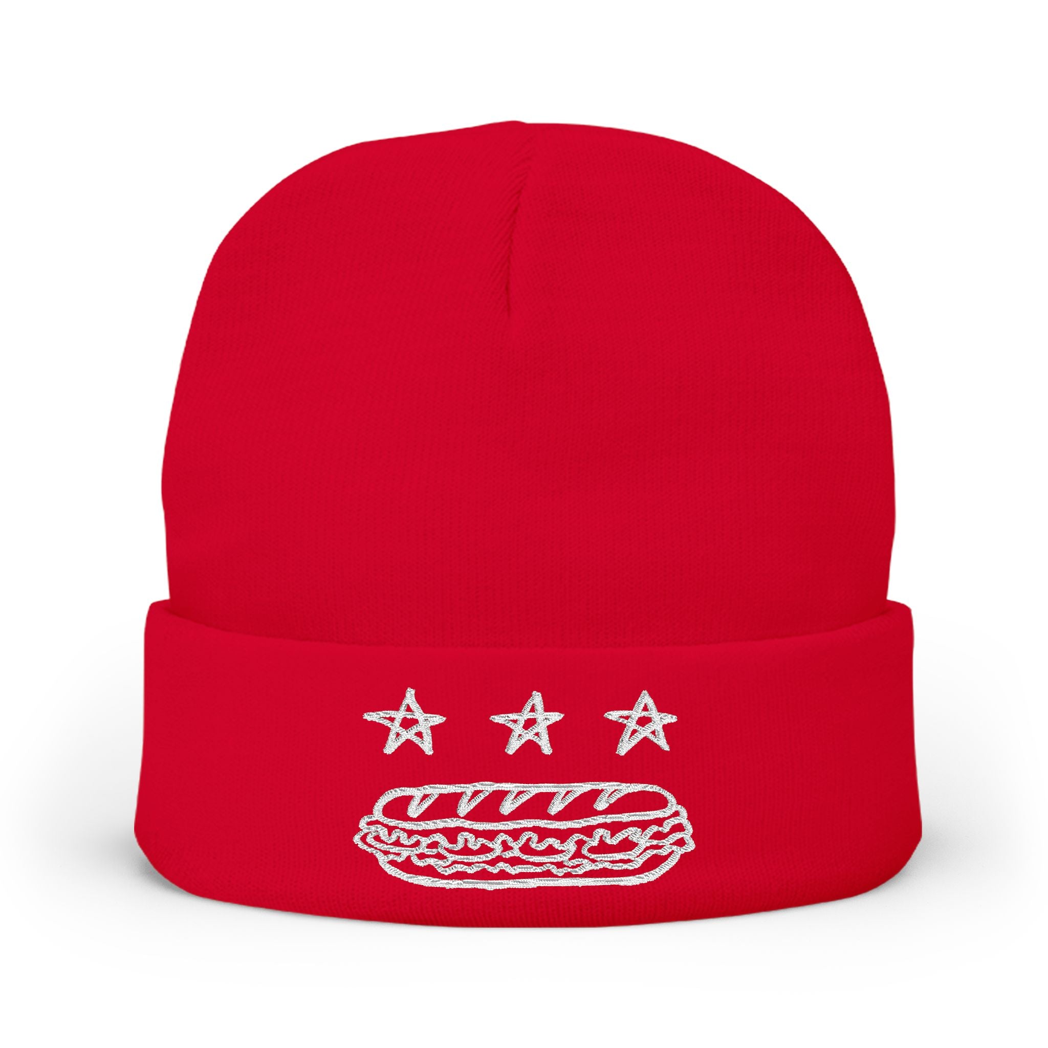 Embroidered Free DC Sandwich Knit Beanie