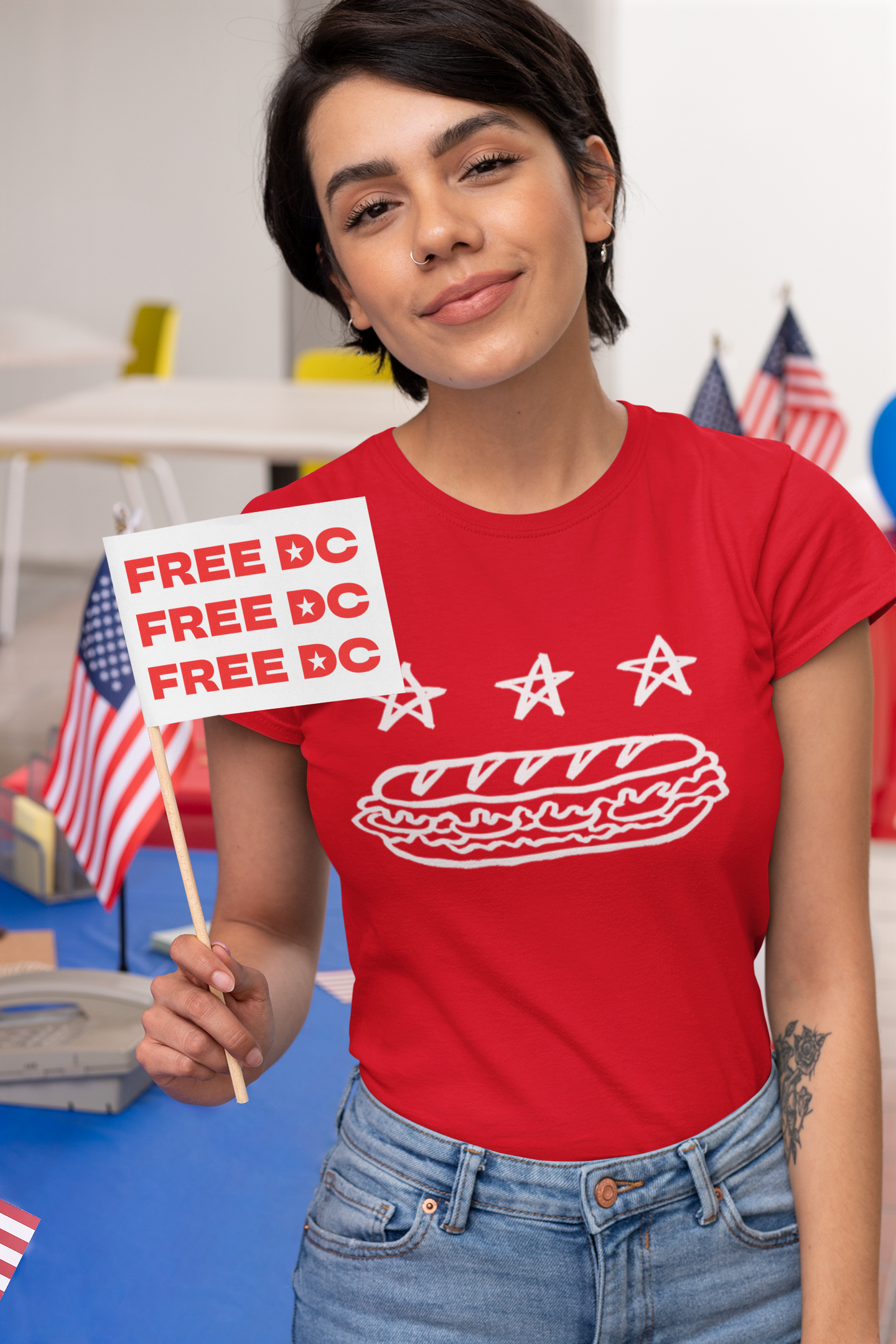 FREE DC Hand Flag (Set of 5) | 100% Profits Donated - Resist DC