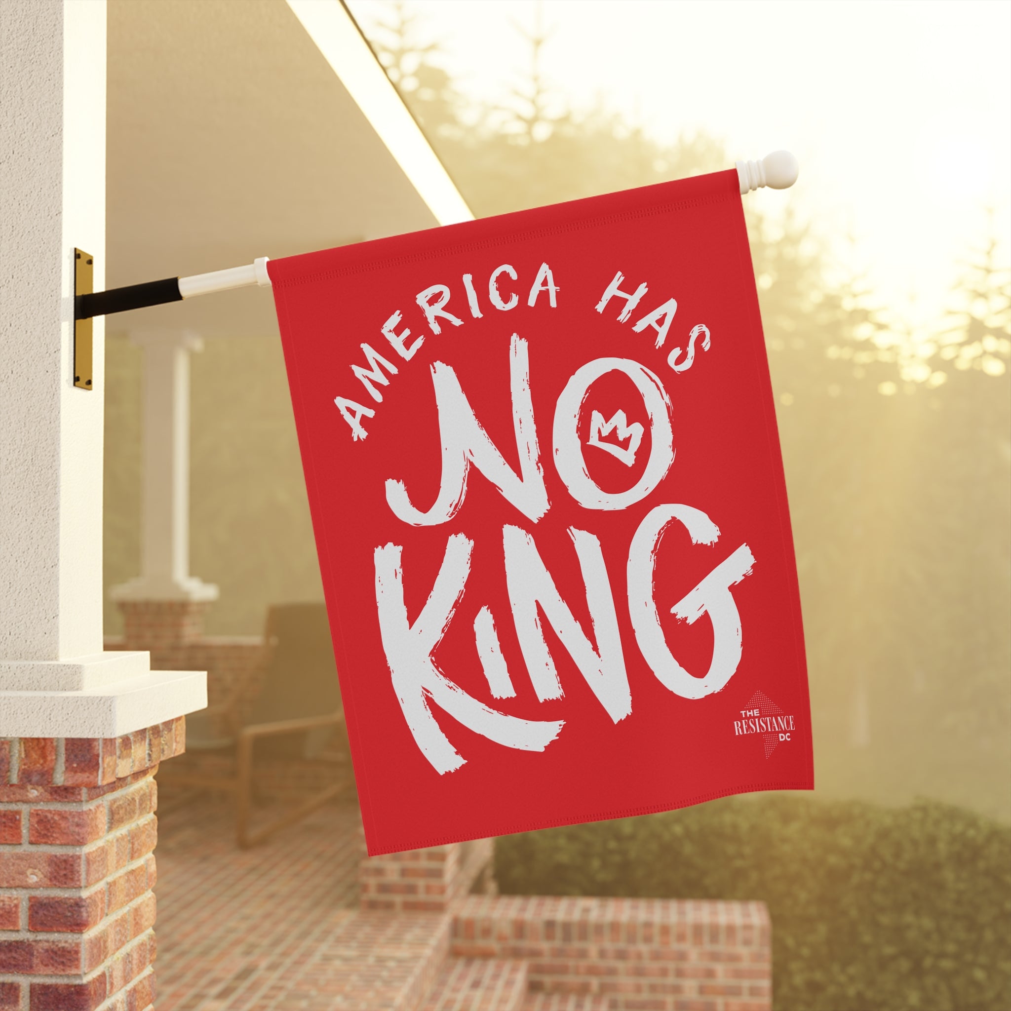 Garden Banner: "America Has No King" - Political Outdoor Garden Flag & Yard Sign