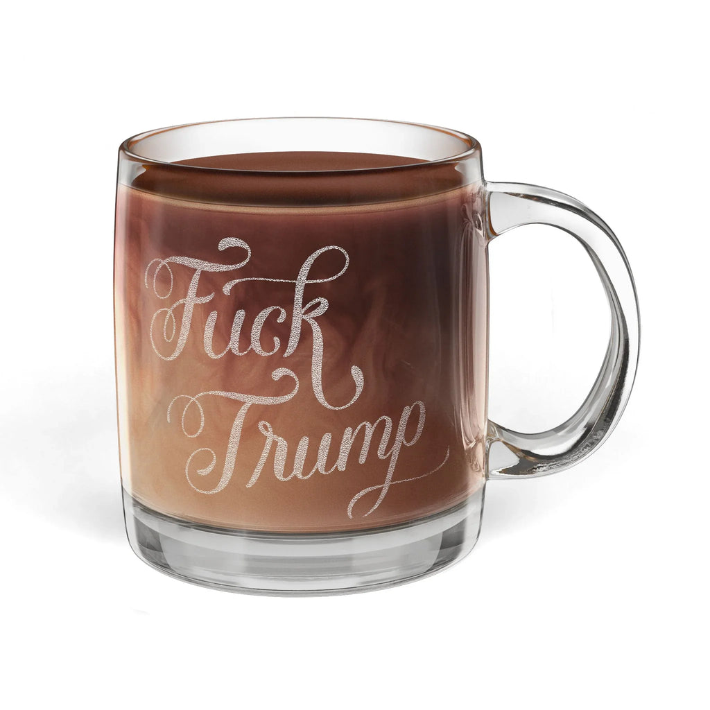 Fuck Trump Engraved Glass Mug - Resist DC