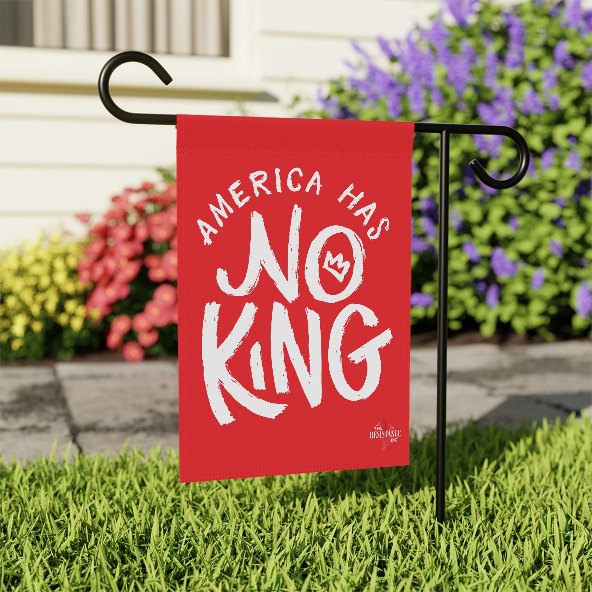 Garden Banner: "America Has No King" - Political Outdoor Garden Flag & Yard Sign