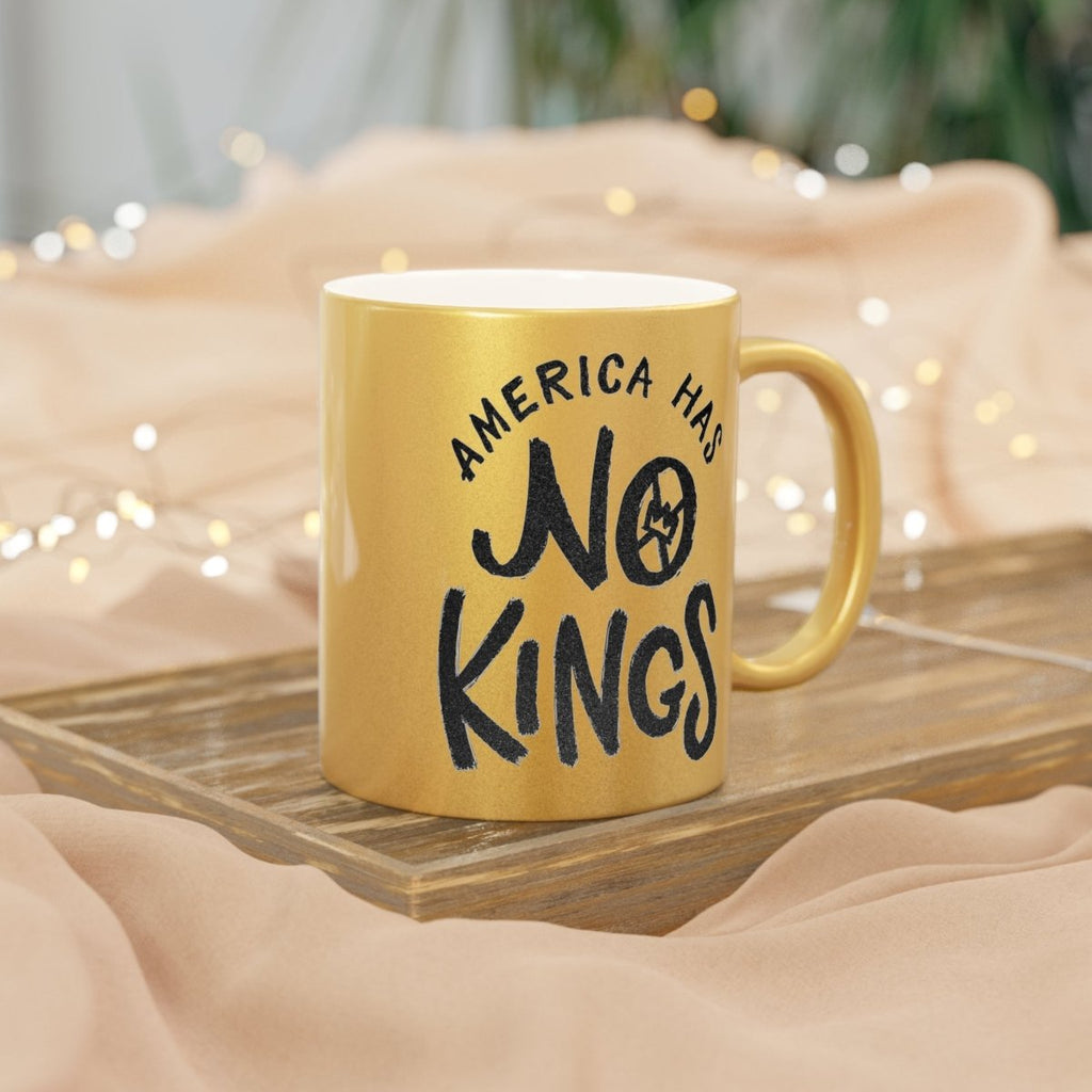 No Kings Gold Metallic Mug - The Resistance DC