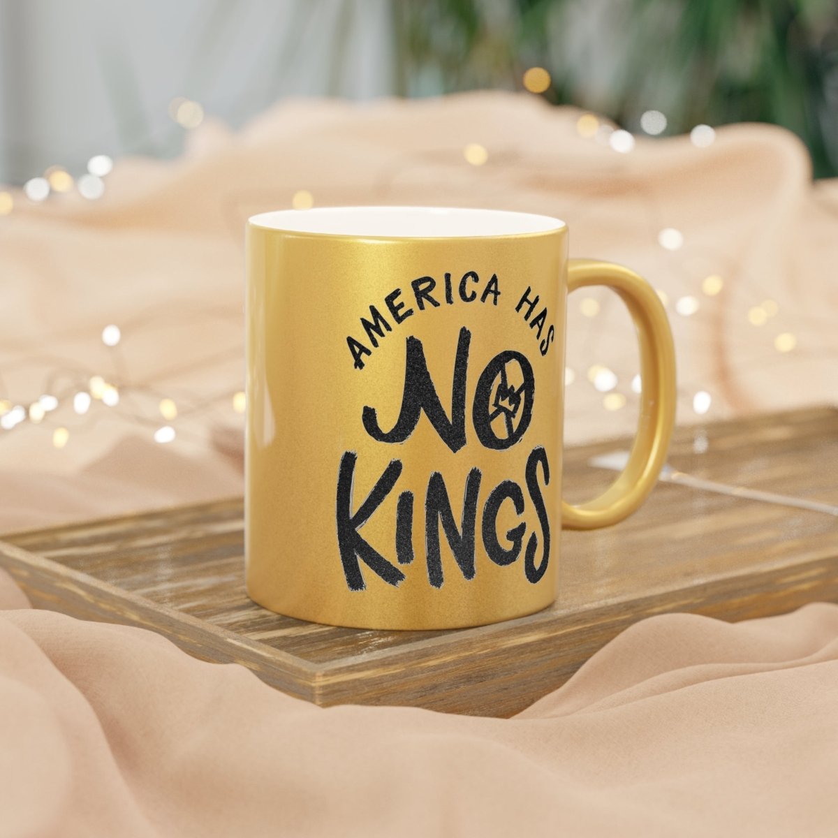 No Kings Gold Metallic Mug - The Resistance DC