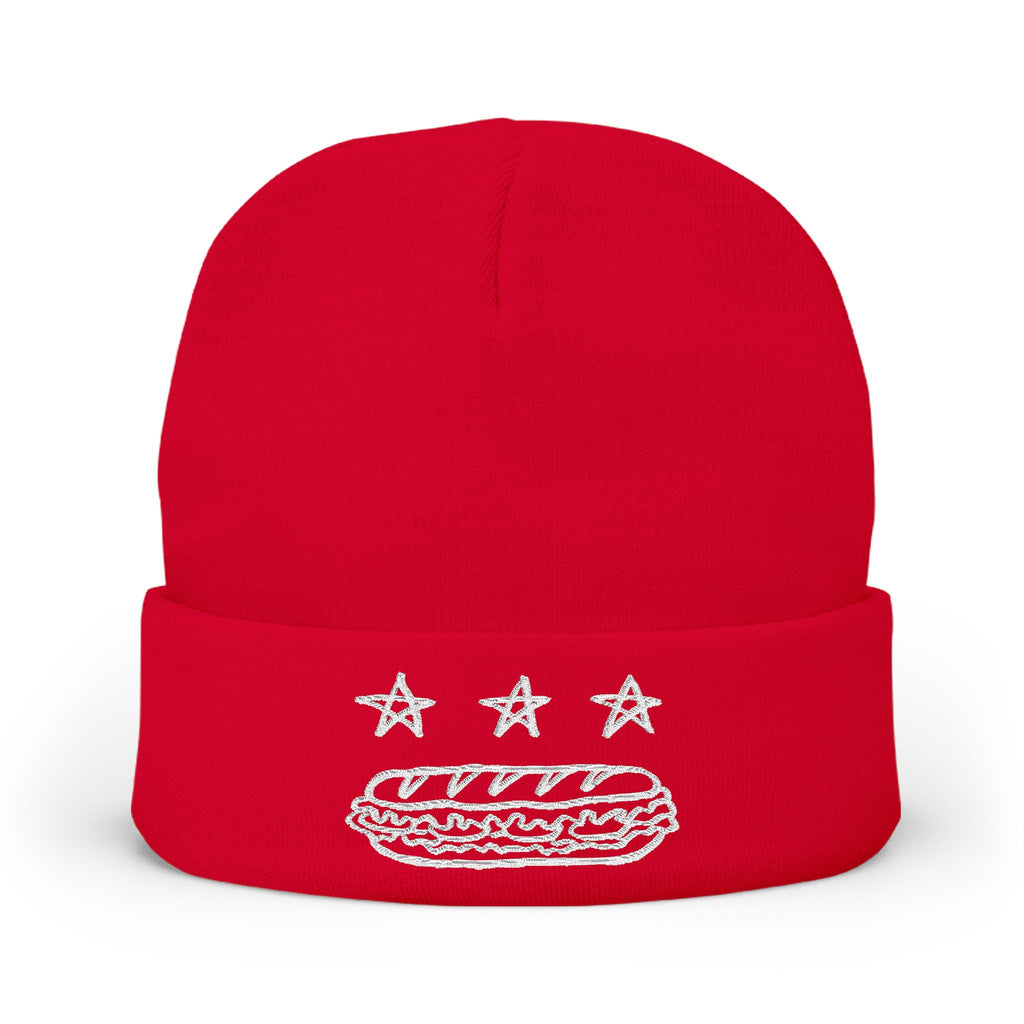 Embroidered Free DC Sandwich Knit Beanie