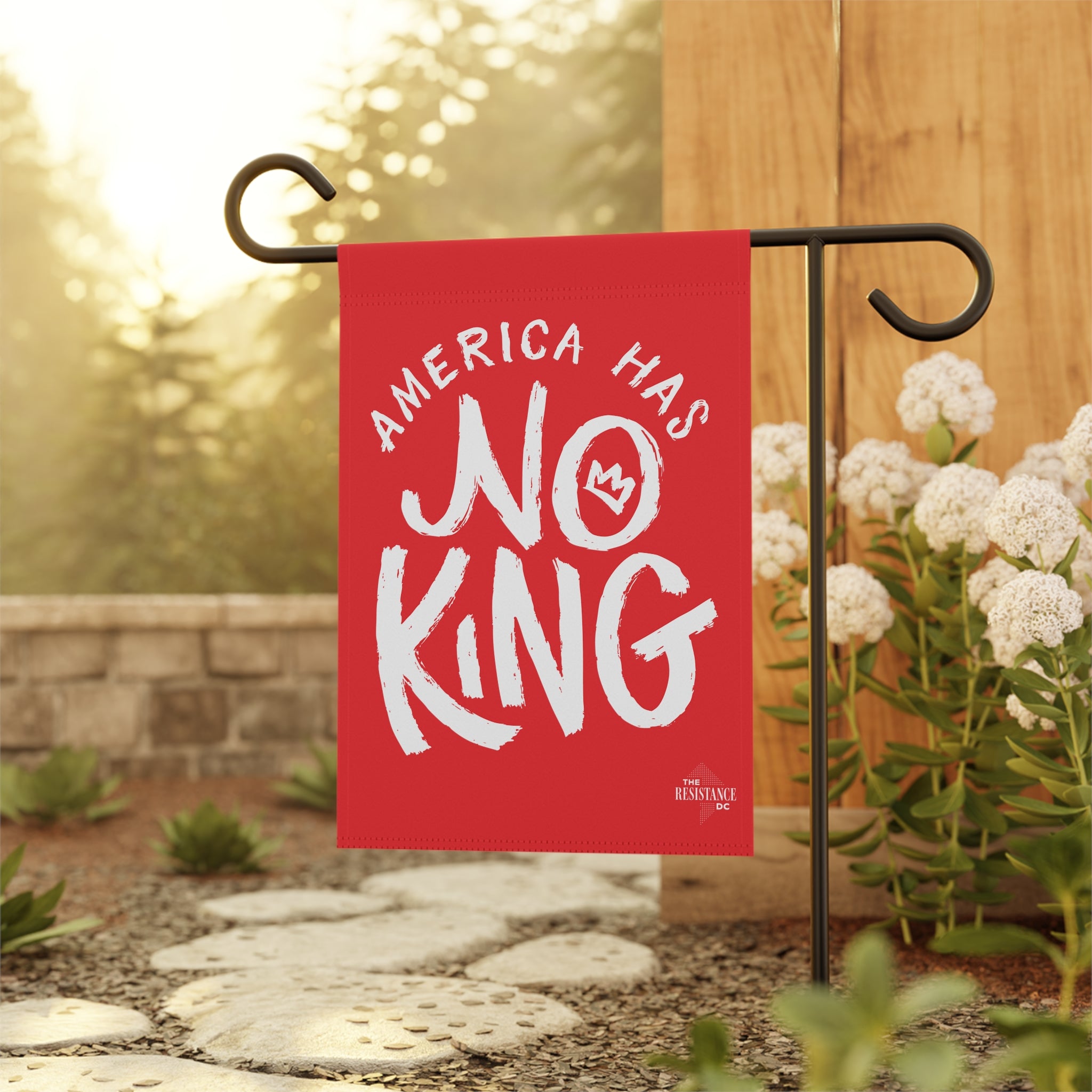 Garden Banner: "America Has No King" - Political Outdoor Garden Flag & Yard Sign