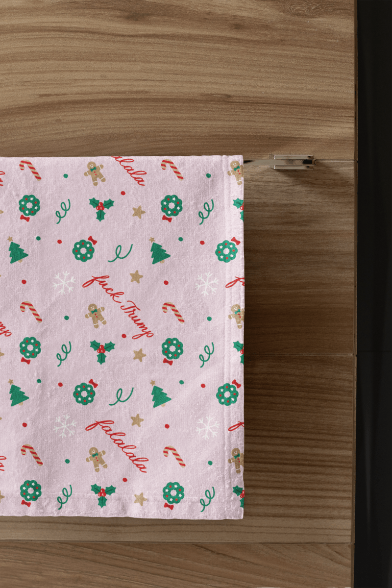 Fuck Trump Christmas Hand Towel - The Resistance DC