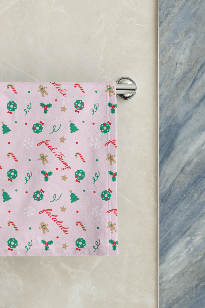 Fuck Trump Christmas Hand Towel - The Resistance DC