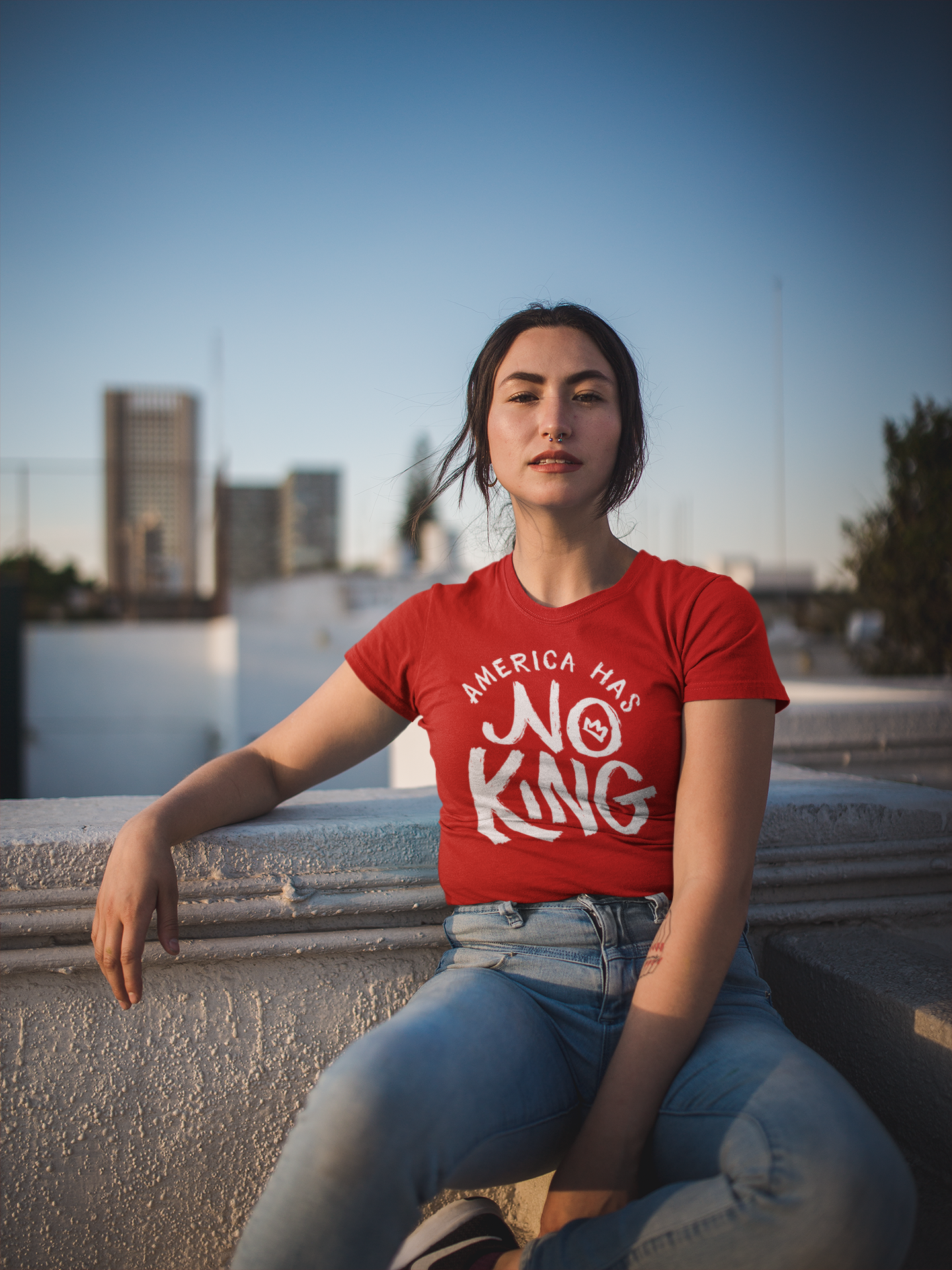 America Has No King Shirt, No Kings Protest TShirt, The Resistance DC, Hand-Drawn Lettering